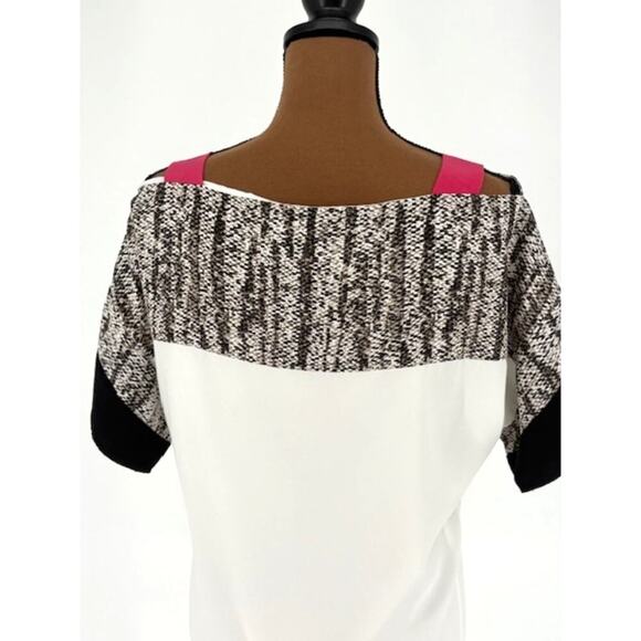 SACHIN + BABI White Snake Print Color Block Off-the-Shoulder Shift Dress - Picture 3 of 10